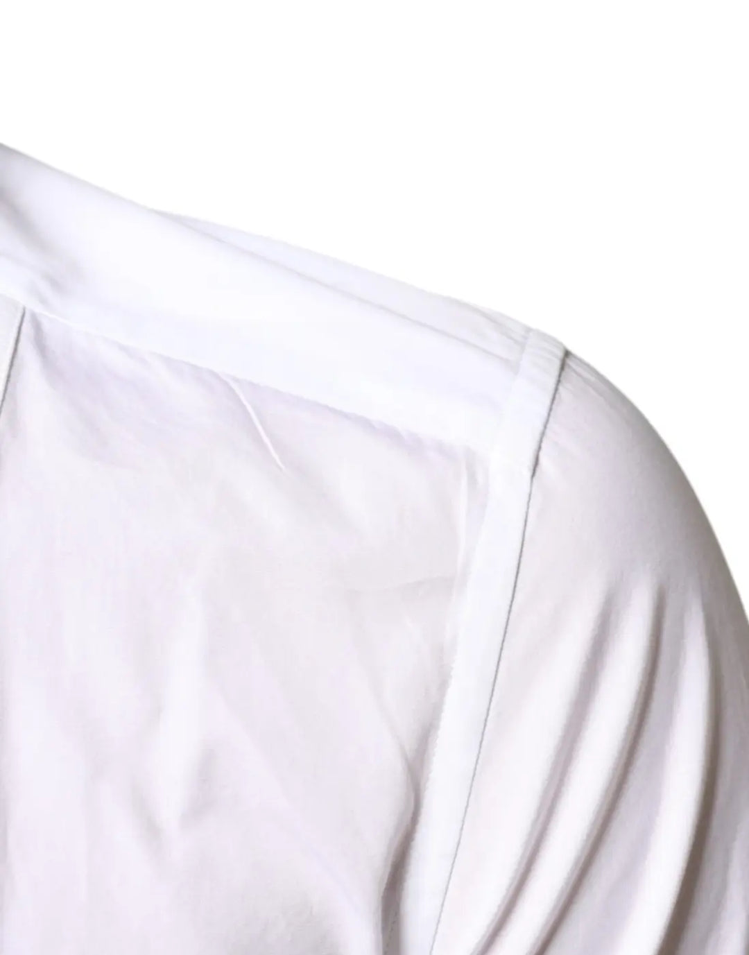 Dolce &amp; Gabbana White Bib Cotton Poplin Formal Dress Shirt