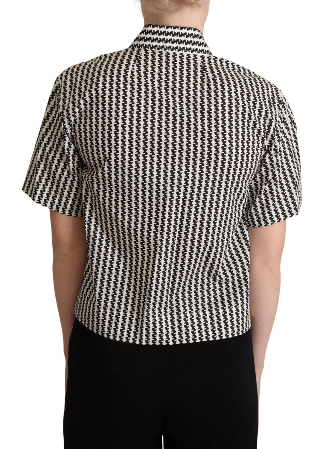 Dolce &amp; Gabbana Polos - White Black Fantasy Pattern Shirt