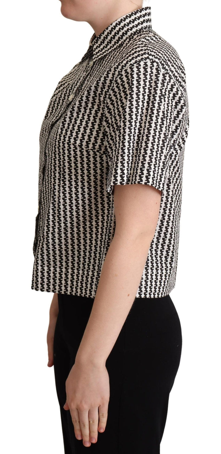 Dolce &amp; Gabbana Polos - White Black Fantasy Pattern Shirt