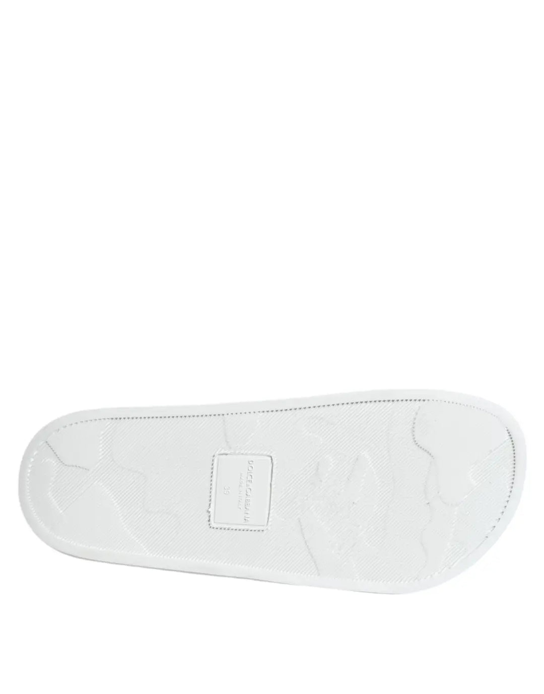 Dolce &amp; Gabbana White Black Leather Sandals Beachwear Shoes