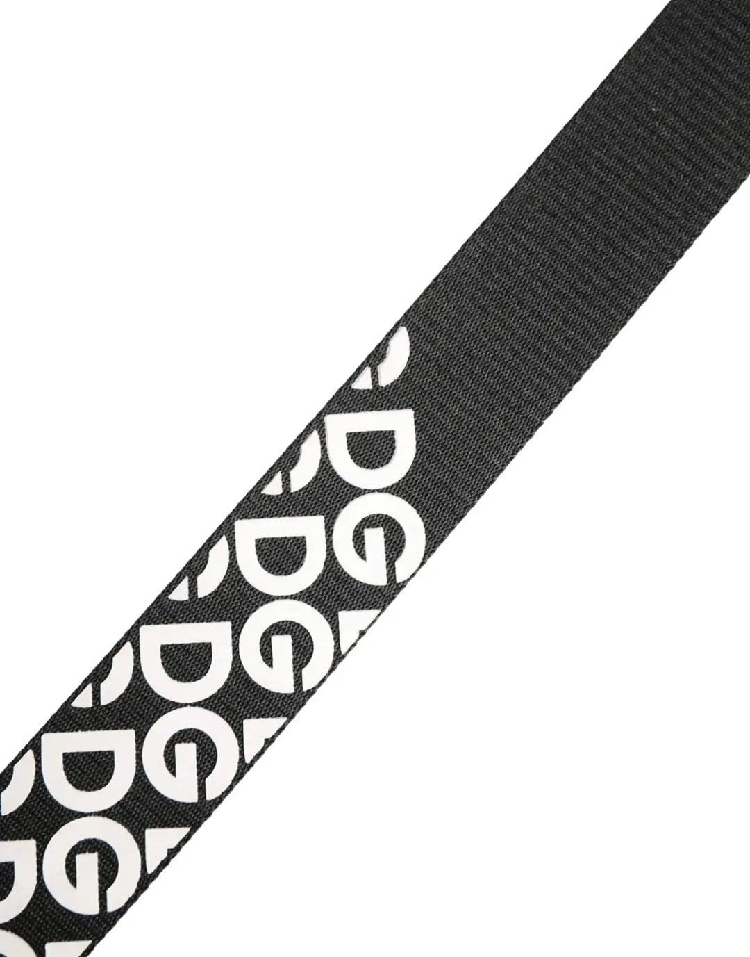 Dolce &amp; Gabbana White Black Logo Leather Metal Buckle Belt