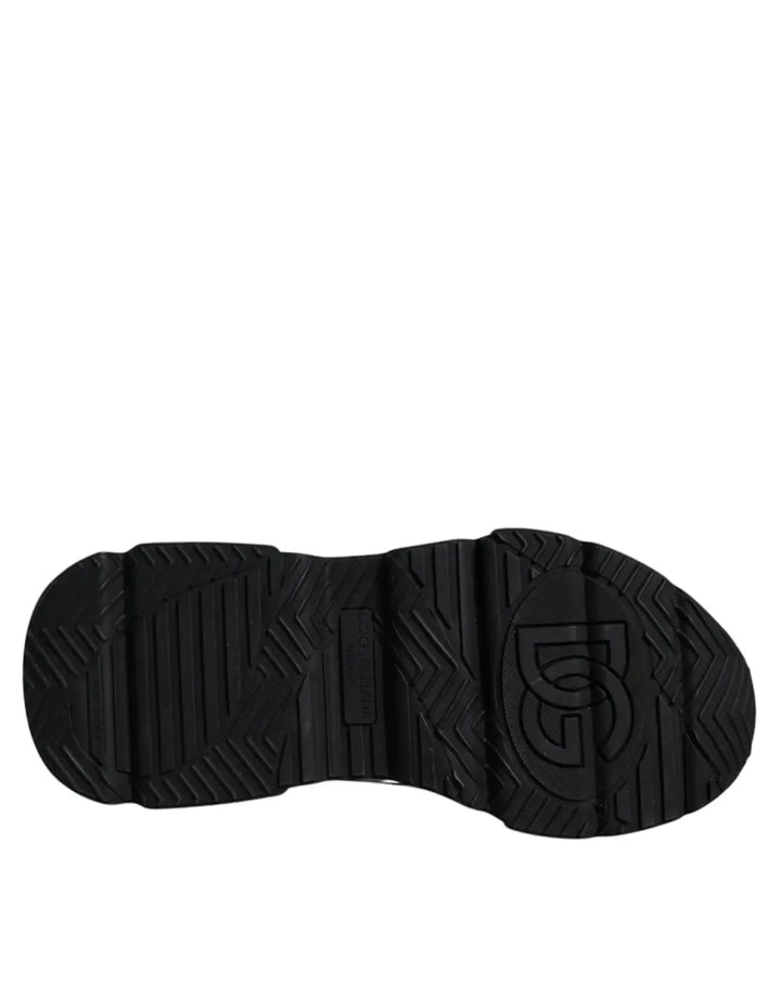 Dolce &amp; Gabbana White Black Logo Plaque Daymaster Sneakers Shoes