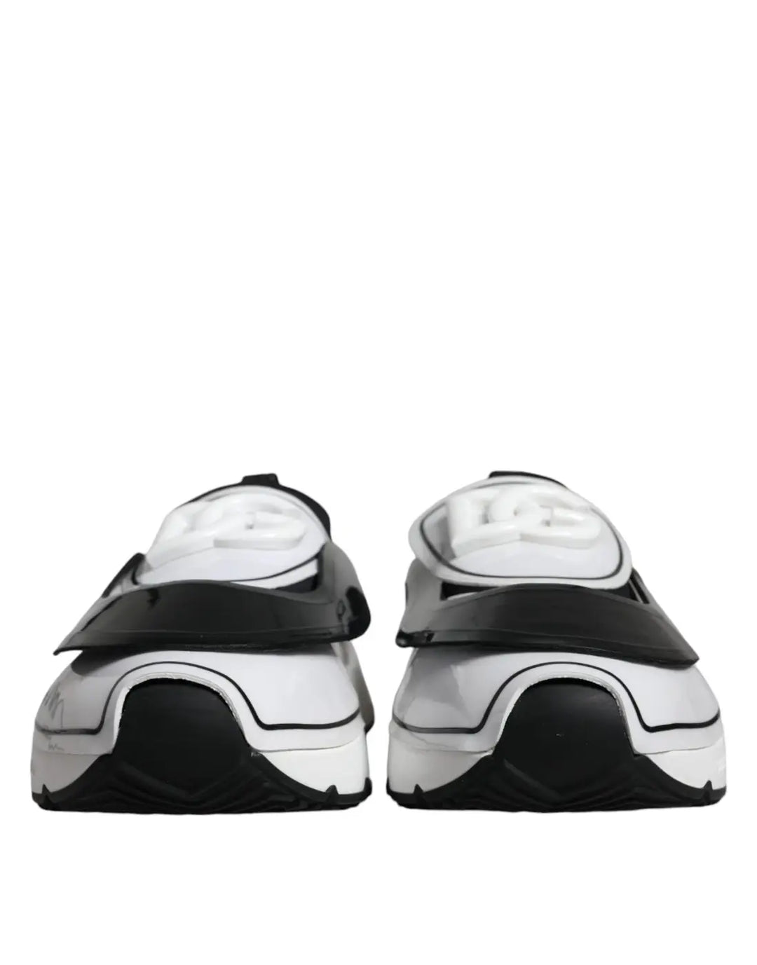 Dolce &amp; Gabbana White Black Logo Plaque Daymaster Sneakers Shoes