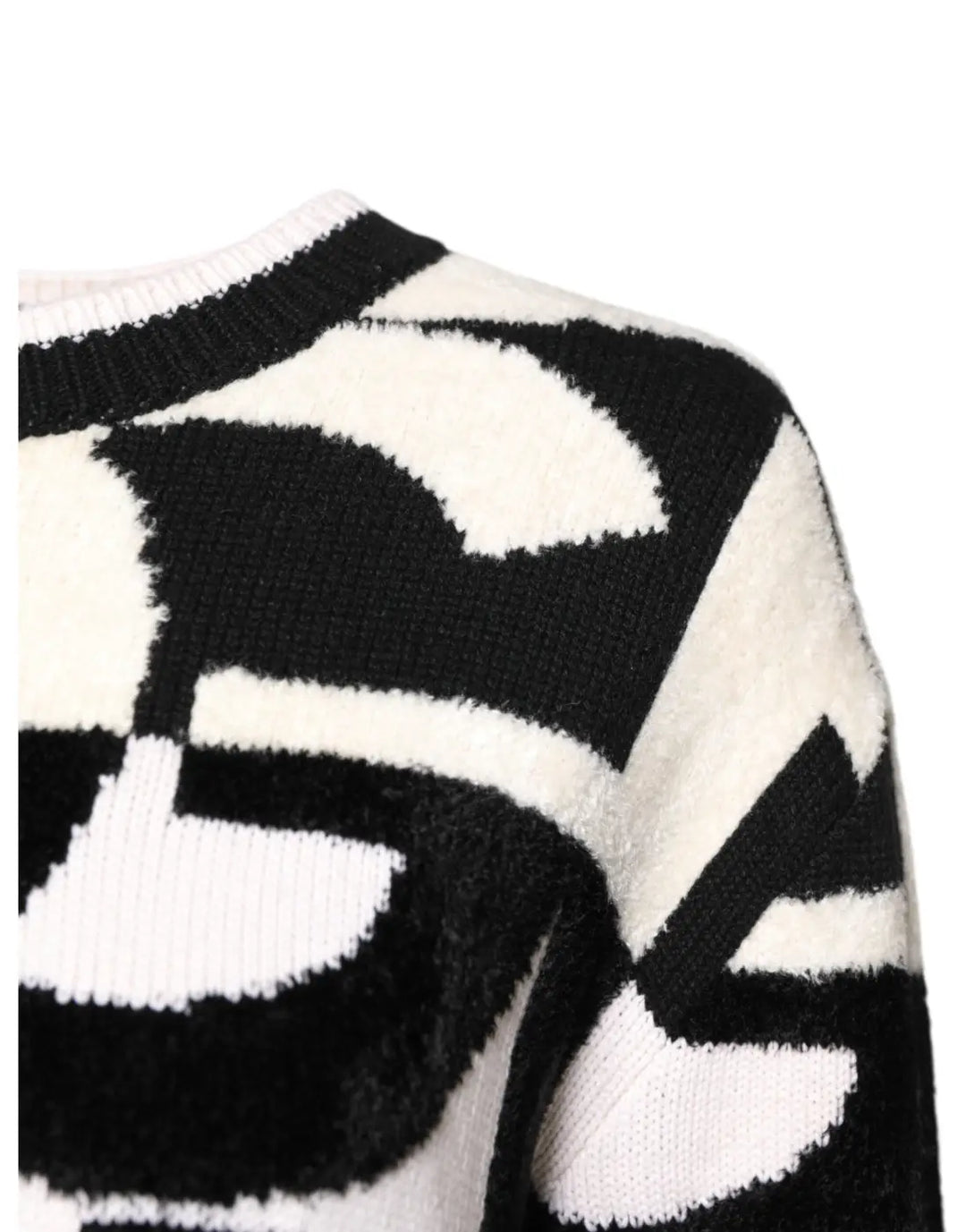 Dolce &amp; Gabbana White Black Logo Print Women Pullover Sweater