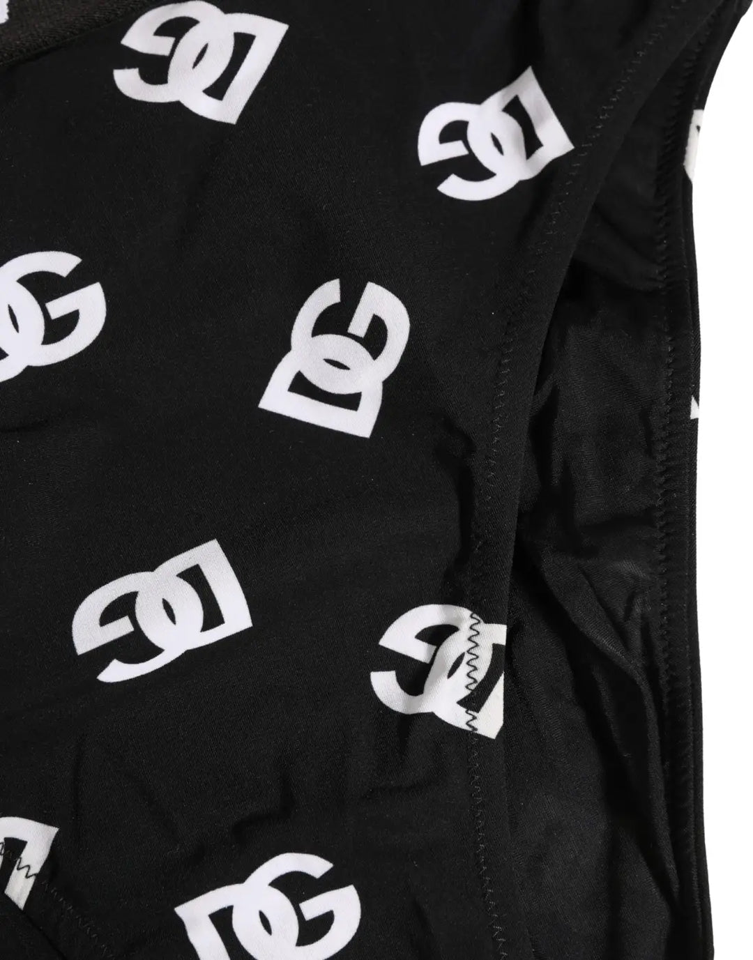 Dolce &amp; Gabbana White Black Logo Waistband Midi Brief Underwear