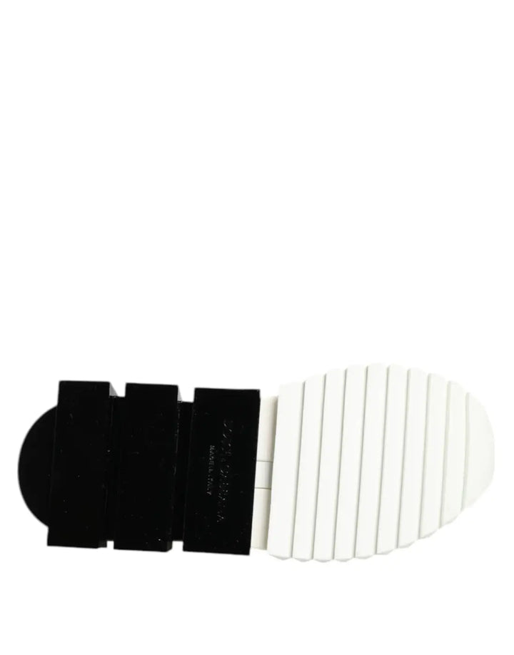 Dolce &amp; Gabbana White Black Low Top Sorrento Sneakers Shoes