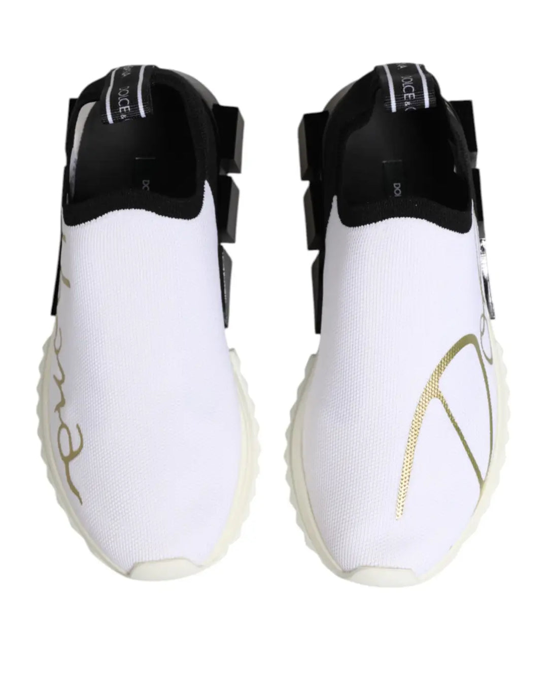 Dolce &amp; Gabbana White Black Low Top Sorrento Sneakers Shoes