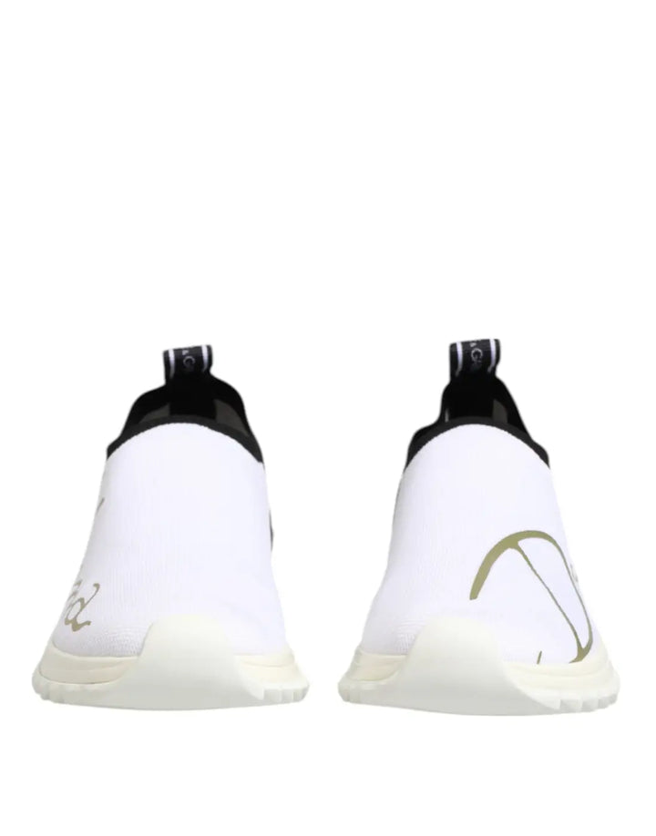 Dolce &amp; Gabbana White Black Low Top Sorrento Sneakers Shoes