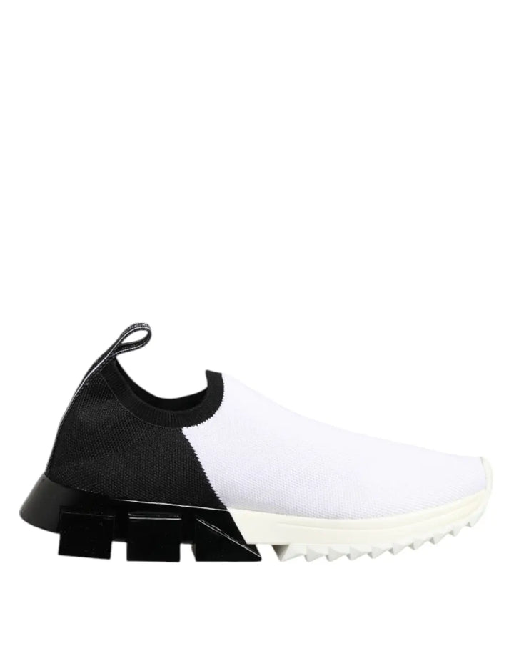 Dolce &amp; Gabbana White Black Low Top Sorrento Sneakers Shoes