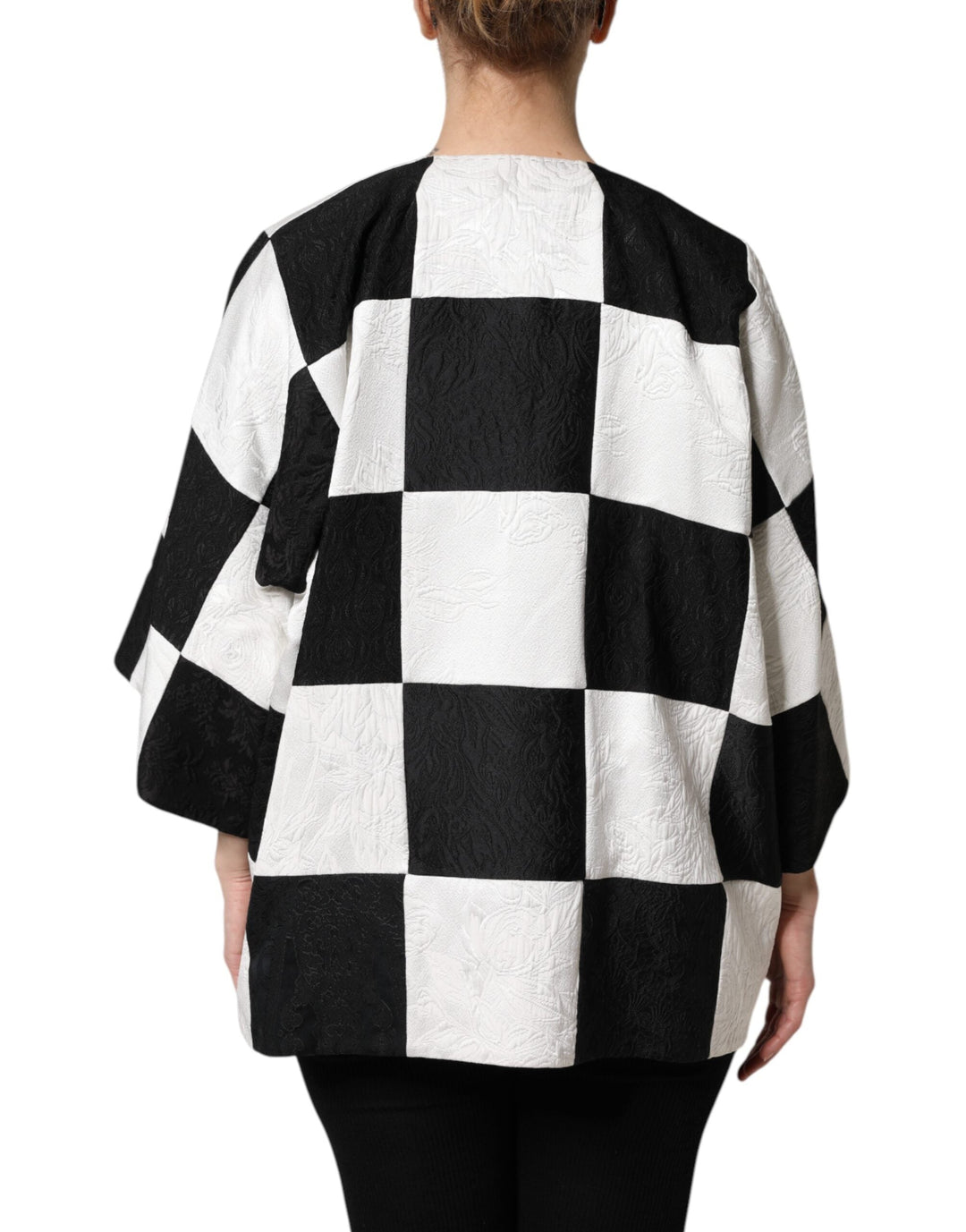 Dolce &amp; Gabbana Sport Jackets - White Black Patchwork Jacquard Blazer Jacket