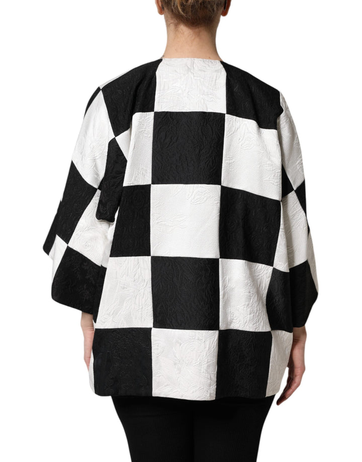 Dolce &amp; Gabbana Sport Jackets - White Black Patchwork Jacquard Blazer Jacket