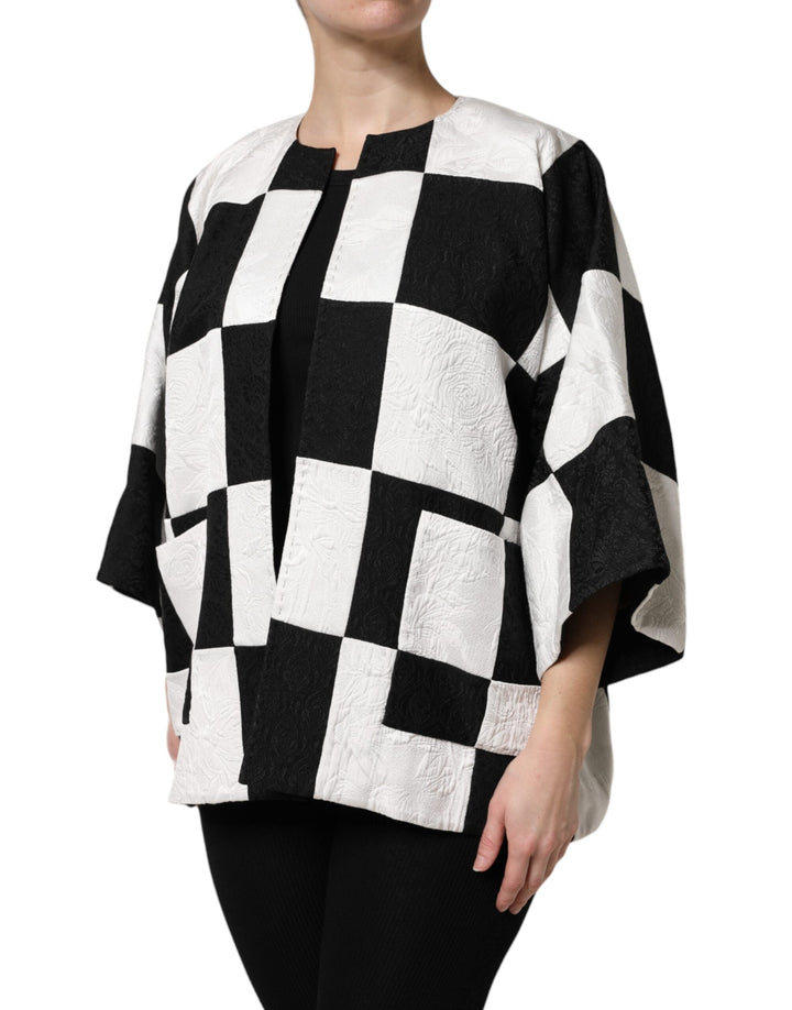 Dolce &amp; Gabbana Sport Jackets - White Black Patchwork Jacquard Blazer Jacket