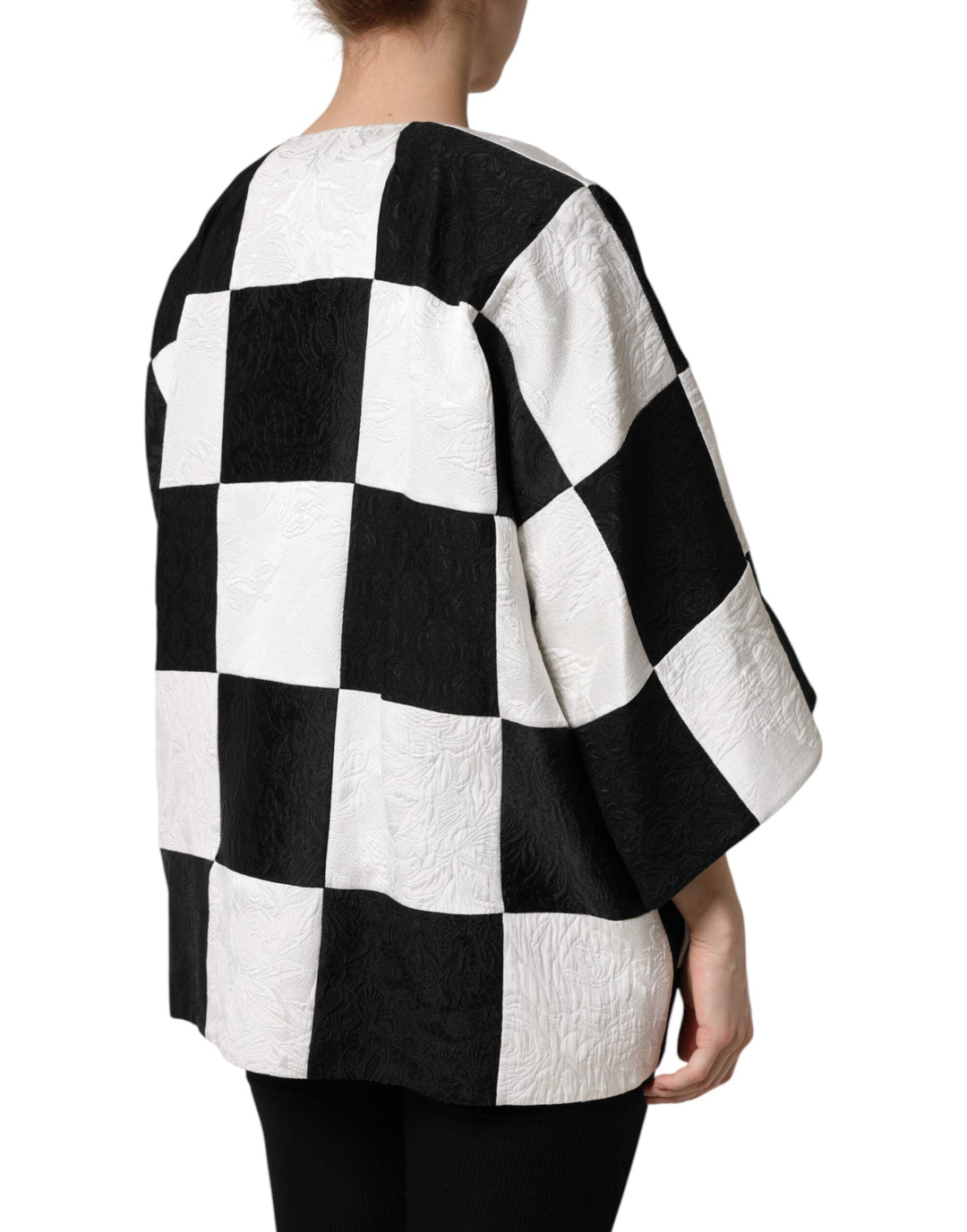 Dolce &amp; Gabbana Sport Jackets - White Black Patchwork Jacquard Blazer Jacket
