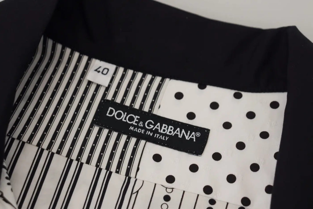 Dolce &amp; Gabbana White Black Patterned Button Down Shirt