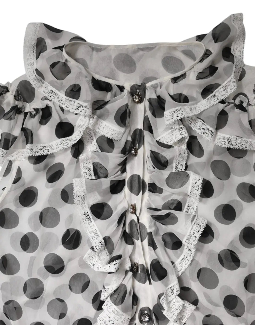 Dolce &amp; Gabbana White Black Polka Dot Cotton Sleeveless Top