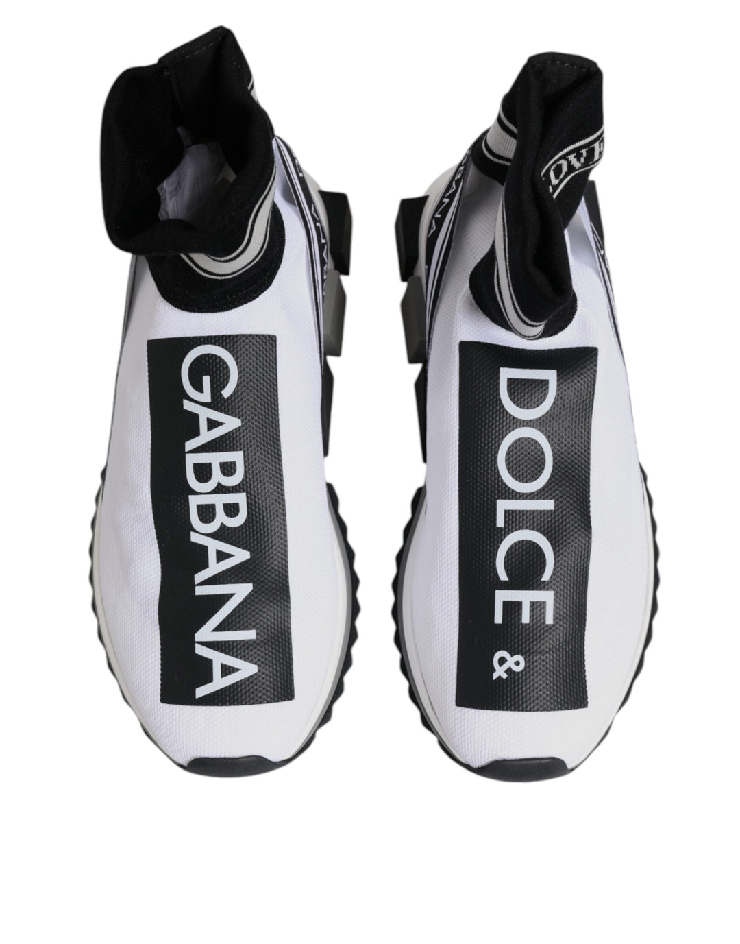 Dolce &amp; Gabbana White Black Sorrento Socks Sneakers Shoes