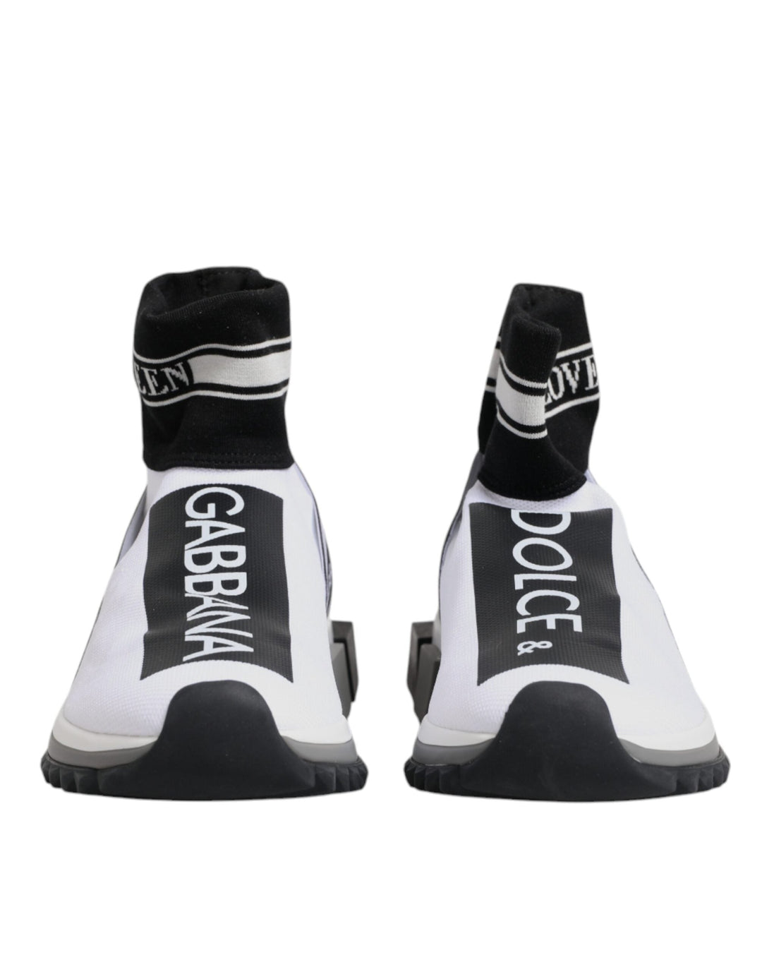 Dolce &amp; Gabbana White Black Sorrento Socks Sneakers Shoes
