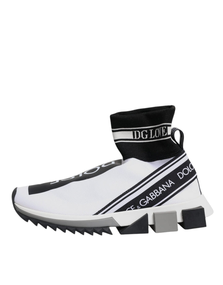 Dolce &amp; Gabbana White Black Sorrento Socks Sneakers Shoes