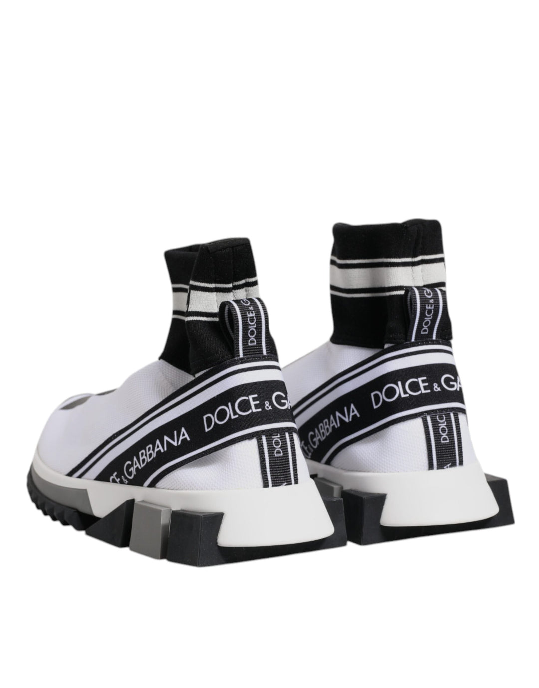 Dolce &amp; Gabbana White Black Sorrento Socks Sneakers Shoes