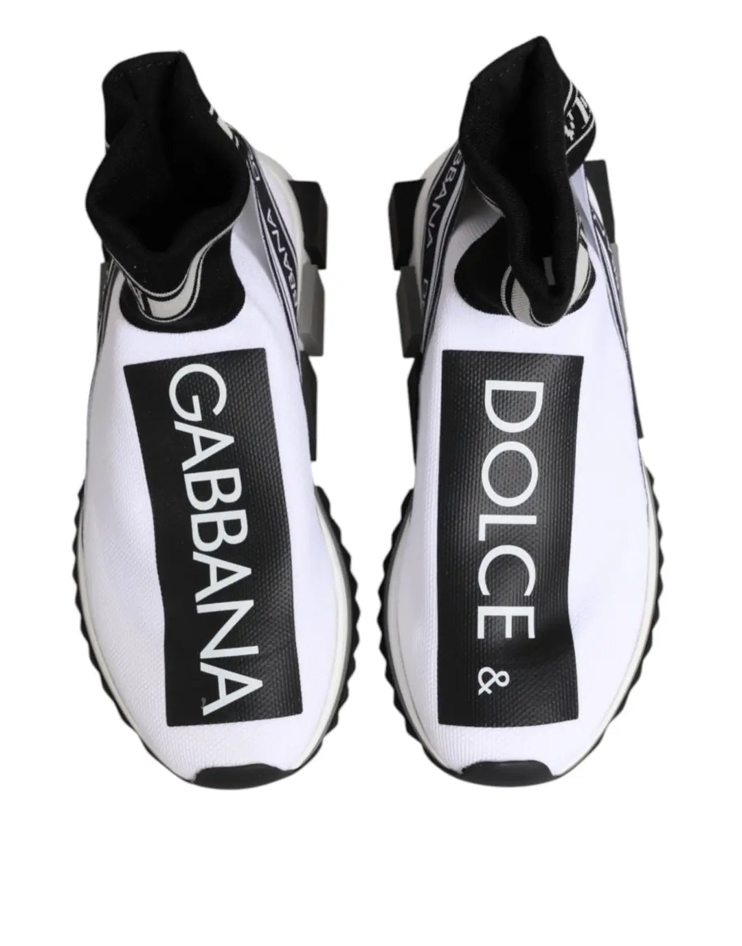 Dolce &amp; Gabbana White Black Sorrento Socks Sneakers Shoes