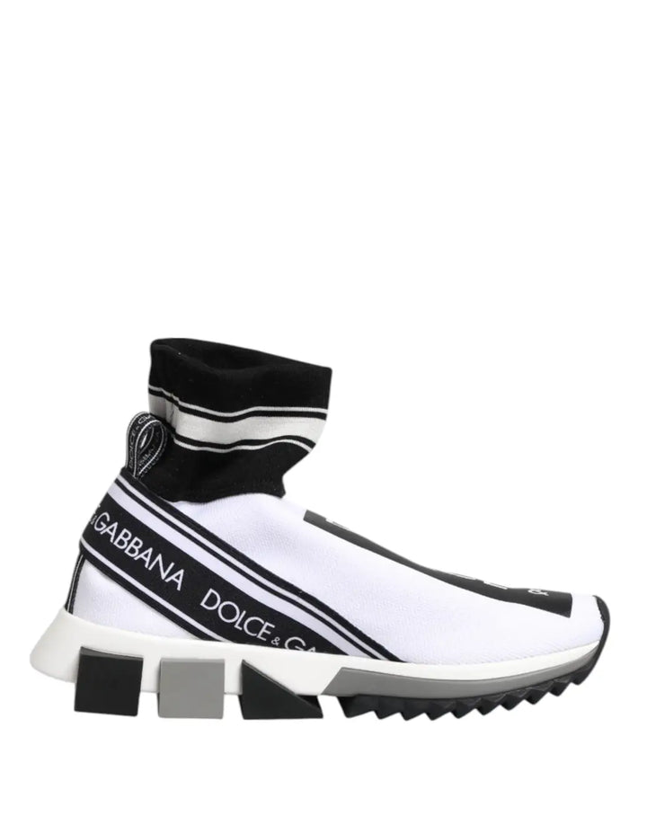 Dolce &amp; Gabbana White Black Sorrento Socks Sneakers Shoes