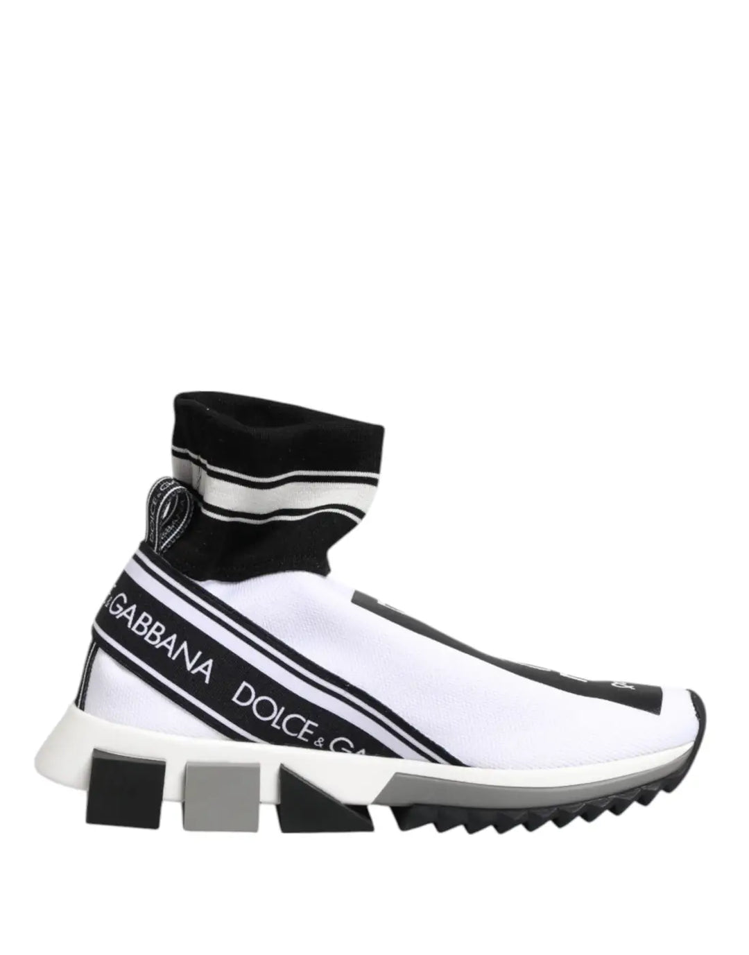 Dolce &amp; Gabbana White Black Sorrento Socks Sneakers Shoes