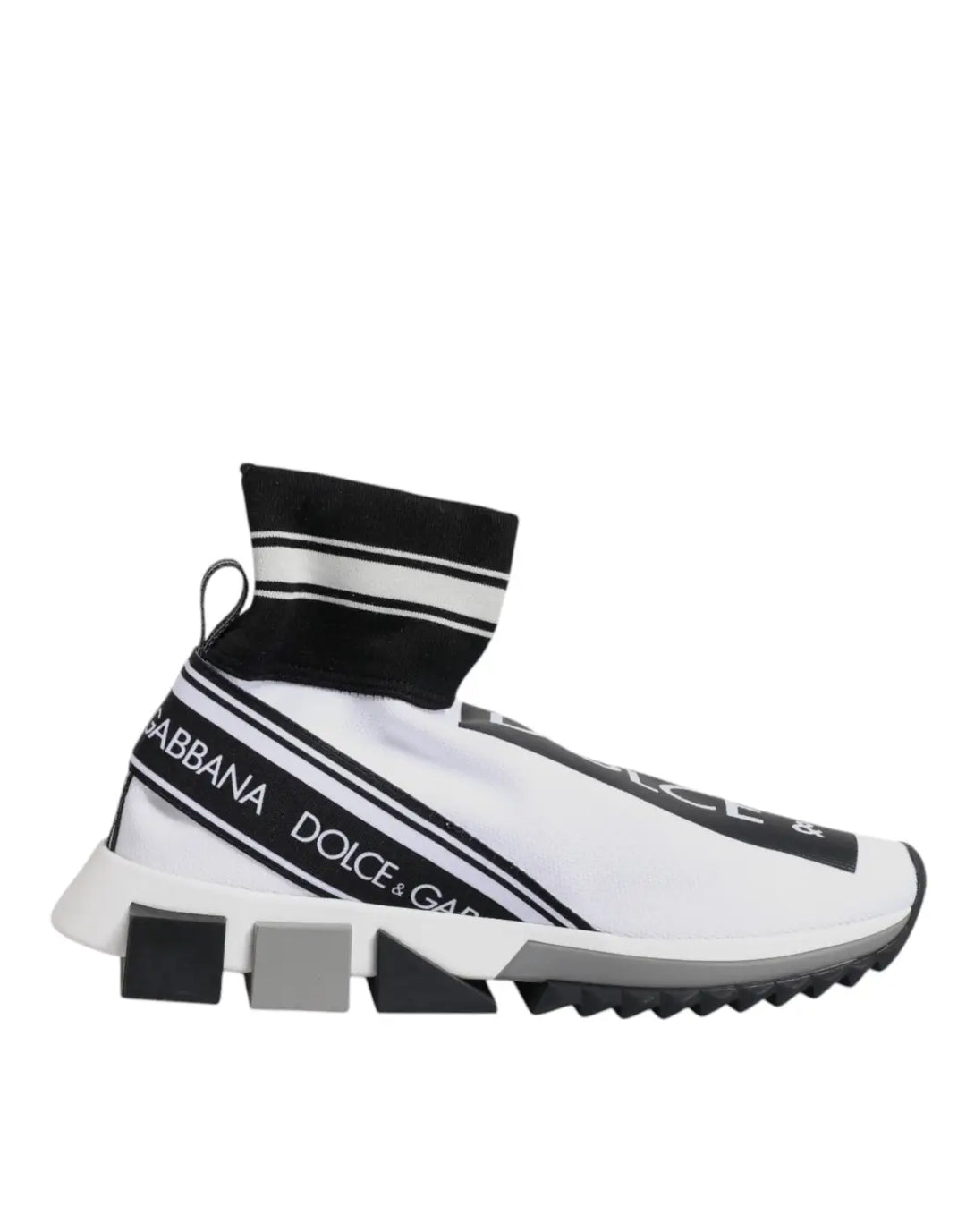 Dolce &amp; Gabbana White Black Sorrento Socks Sneakers Shoes