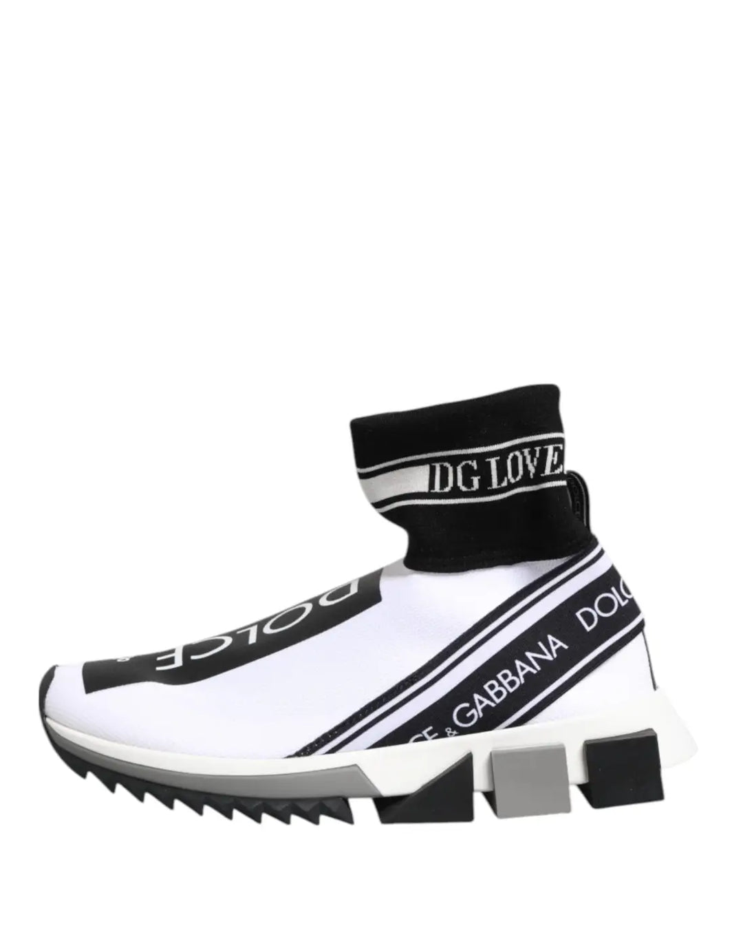 Dolce &amp; Gabbana White Black Sorrento Socks Sneakers Shoes