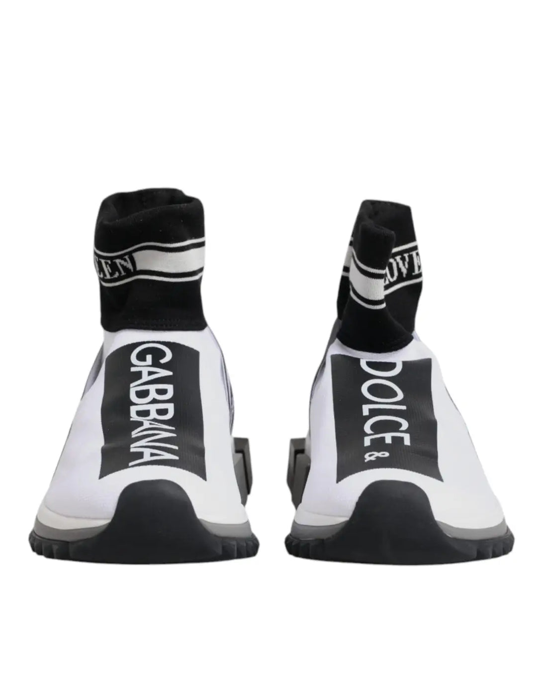 Dolce &amp; Gabbana White Black Sorrento Socks Sneakers Shoes