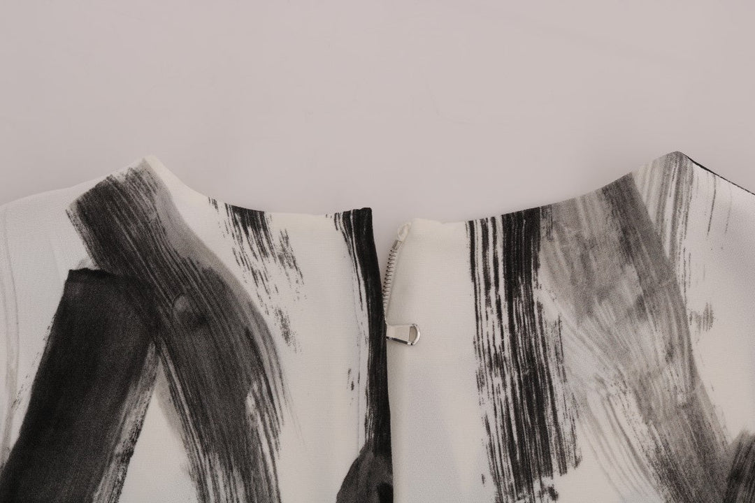 Dolce &amp; Gabbana Blouses - White Black Striped Printed Blouse Top