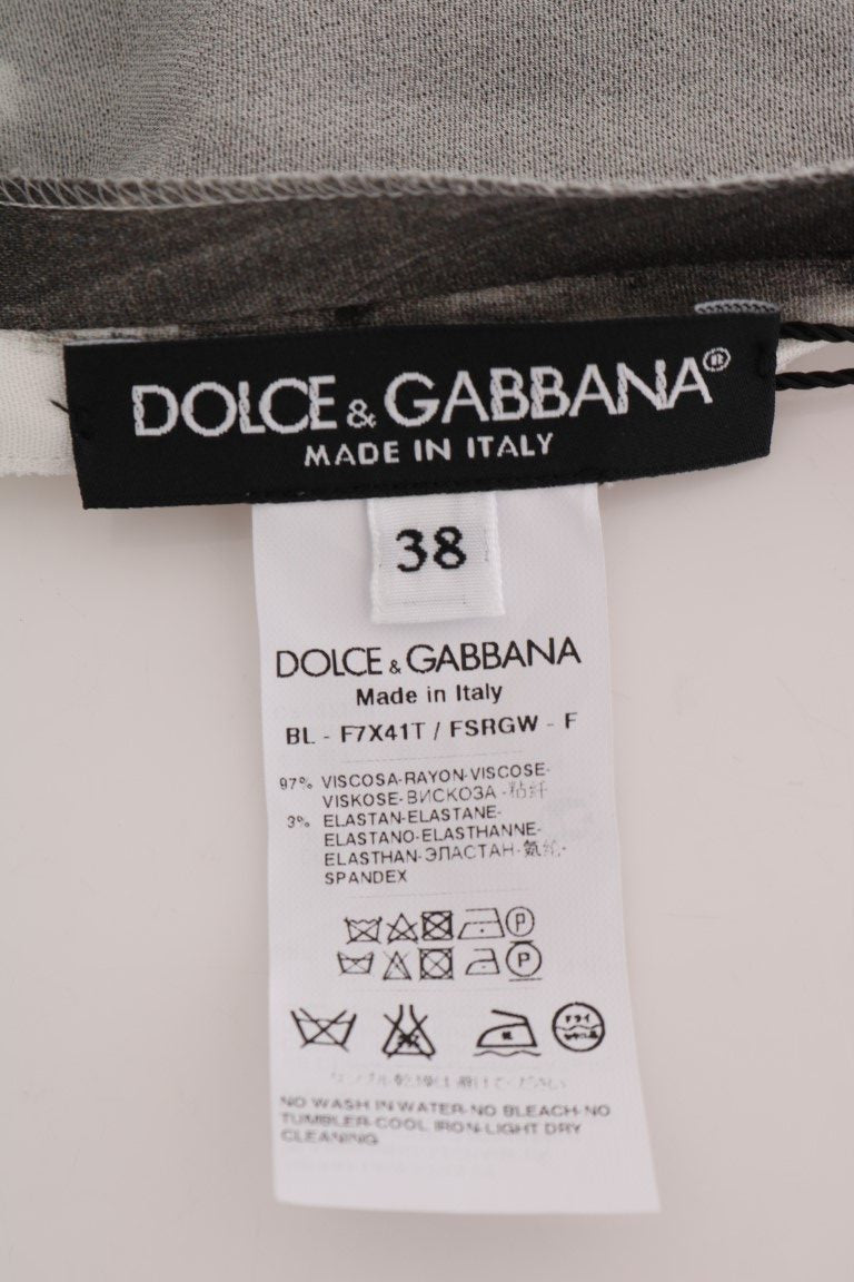 Dolce &amp; Gabbana Blouses - White Black Striped Printed Blouse Top