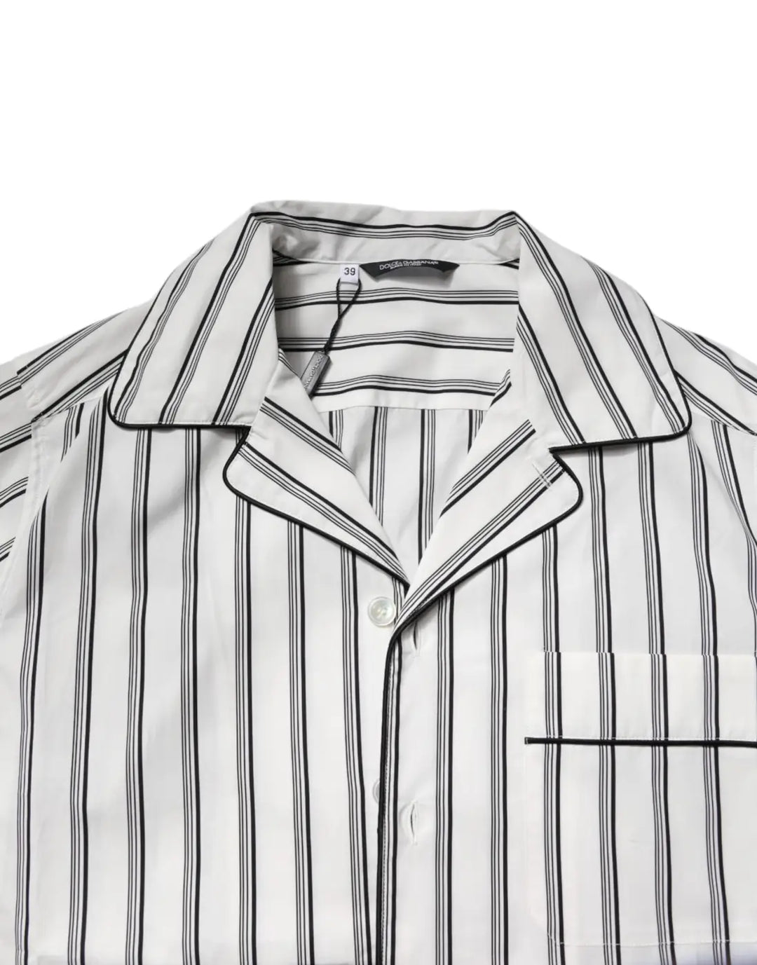 Dolce &amp; Gabbana White Black Stripes Cotton Men Pajama Set Sleepwear