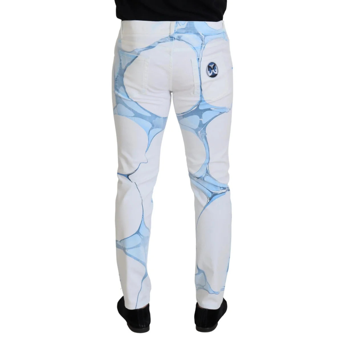 Dolce & Gabbana White Blue Denim Cotton Jeans Stretch Skinny Fit Pant
