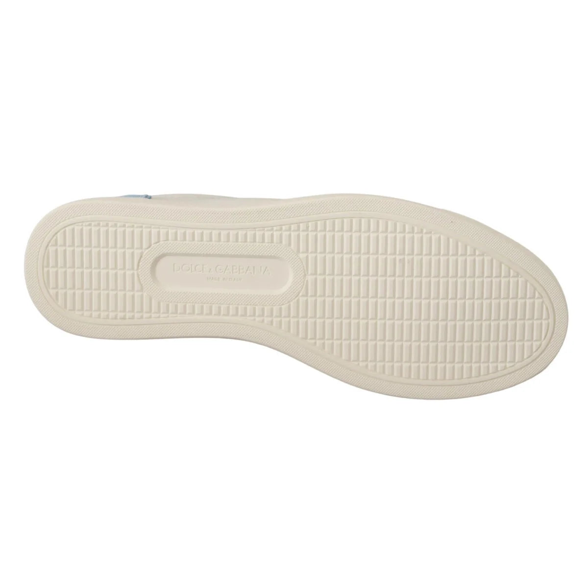 Dolce & Gabbana White Blue Leather Low Top Sneakers Shoes