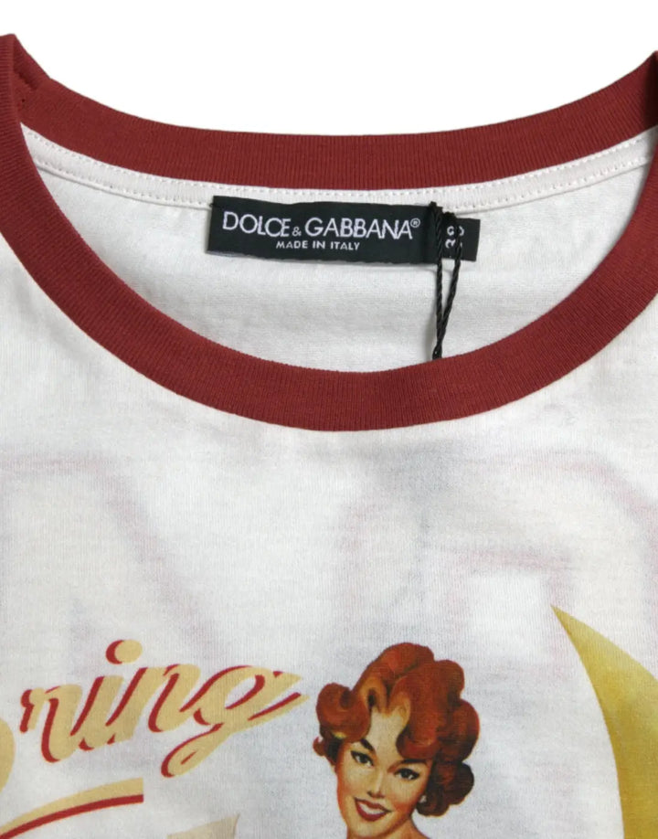 Dolce &amp; Gabbana White Bring Me To The Moon T-shirt Top