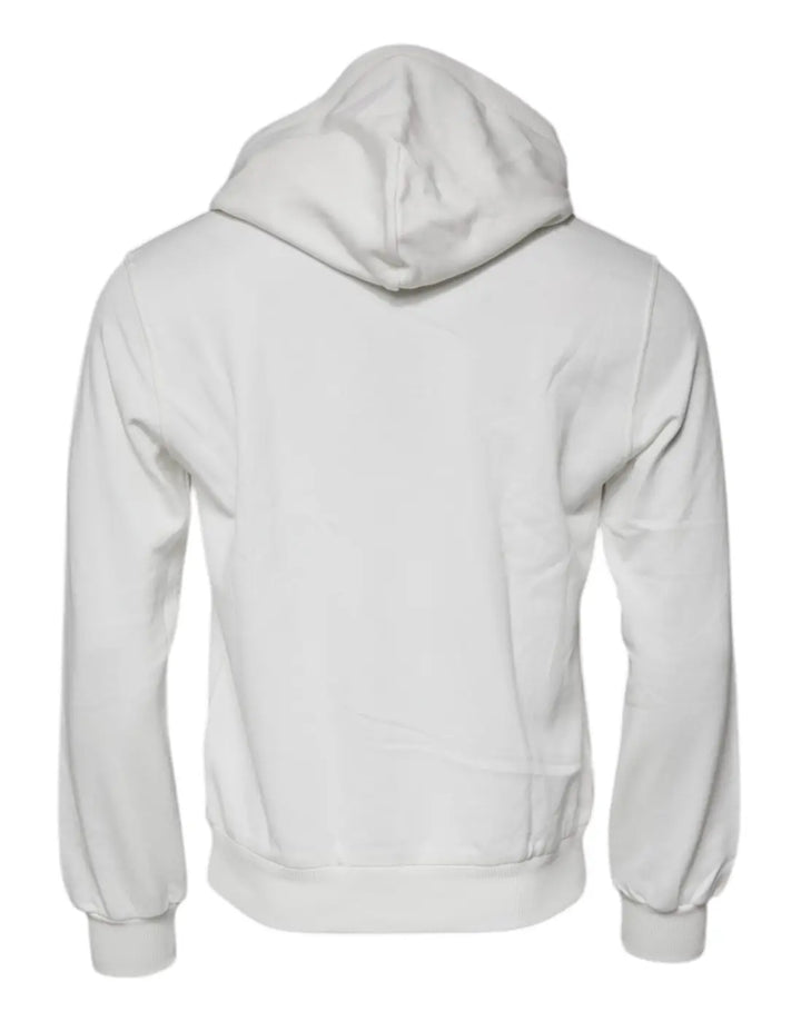 Dolce &amp; Gabbana White Caesar Cotton Hooded Pullover Sweater