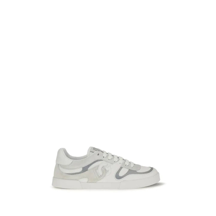 Dolce &amp; Gabbana White Calf Leather Bos Taurus Low Top Sneakers