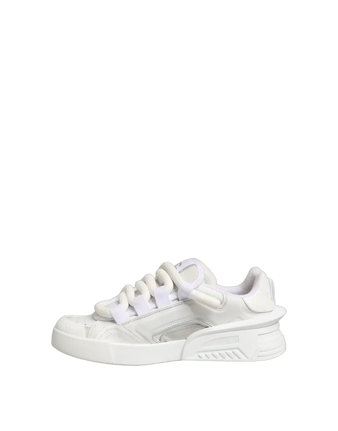 Dolce &amp; Gabbana White Calfskin Leather Low Top Sneakers Shoes