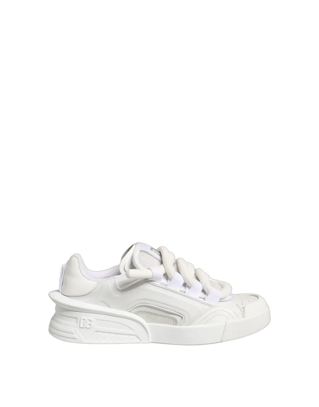 Dolce &amp; Gabbana White Calfskin Leather Low Top Sneakers Shoes