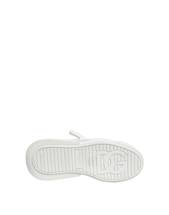 Dolce &amp; Gabbana White Calfskin Leather Low Top Sneakers Shoes