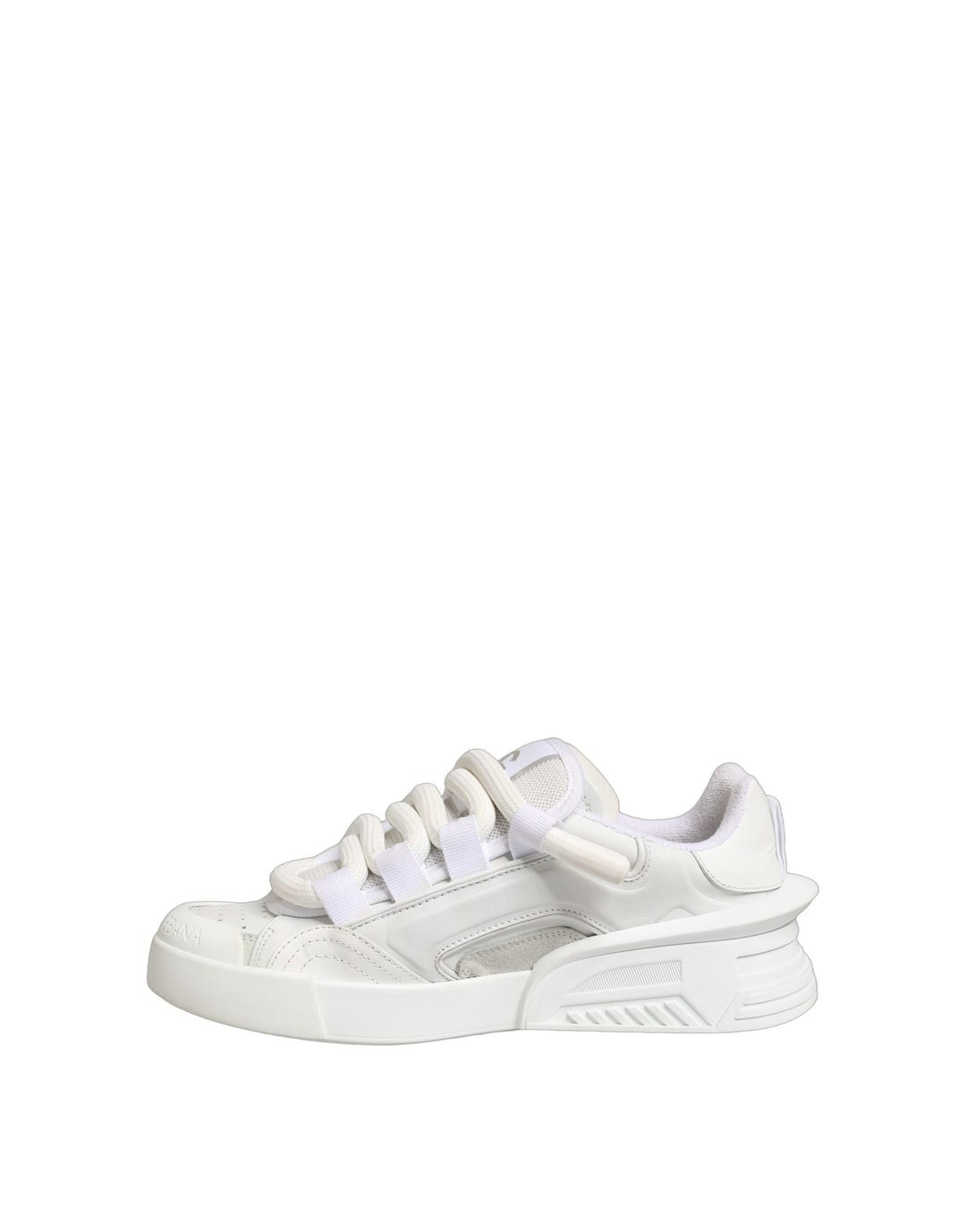 Dolce &amp; Gabbana White Calfskin Leather Low Top Sneakers Shoes