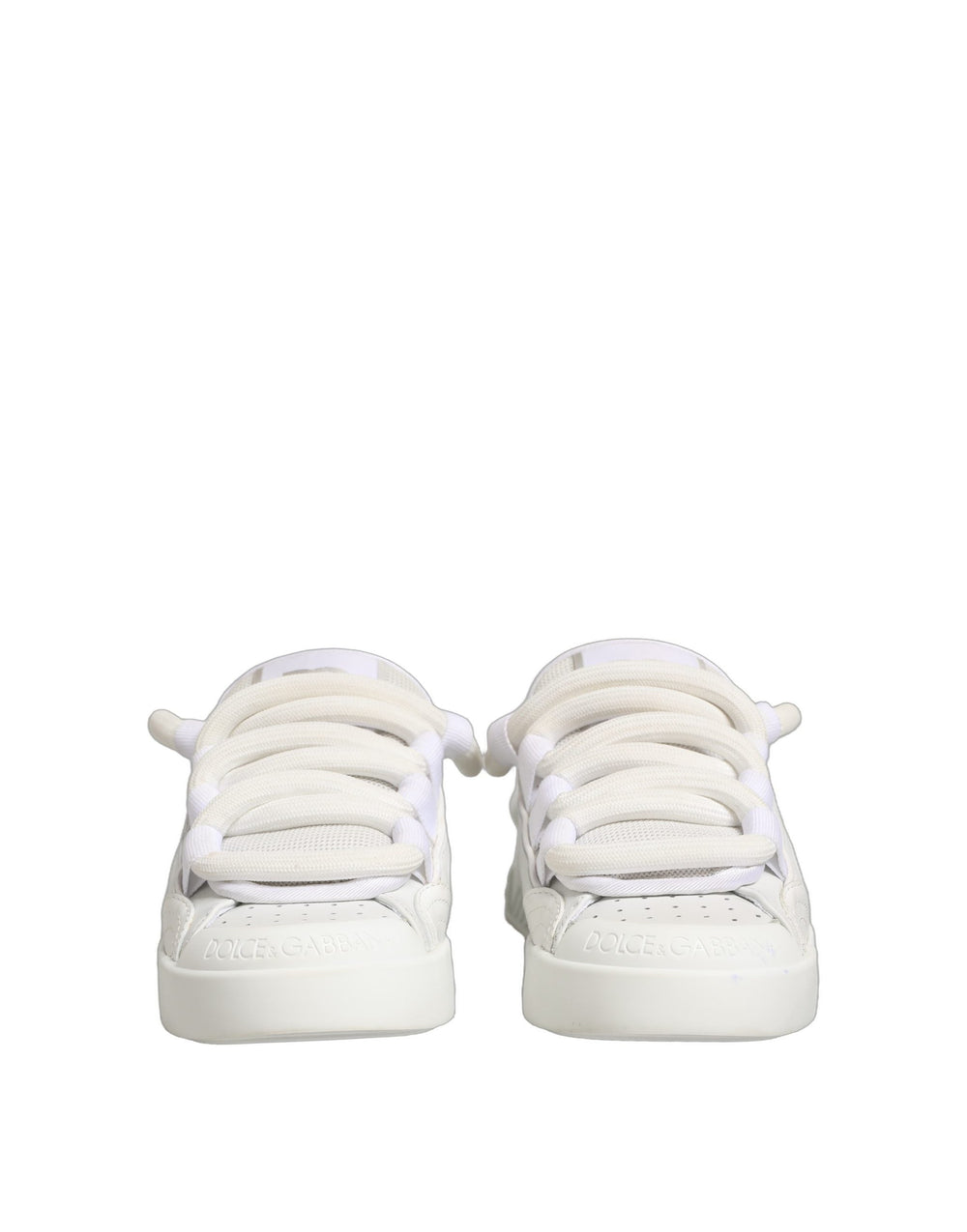Dolce & Gabbana White Calfskin Leather Low Top Sneakers Shoes