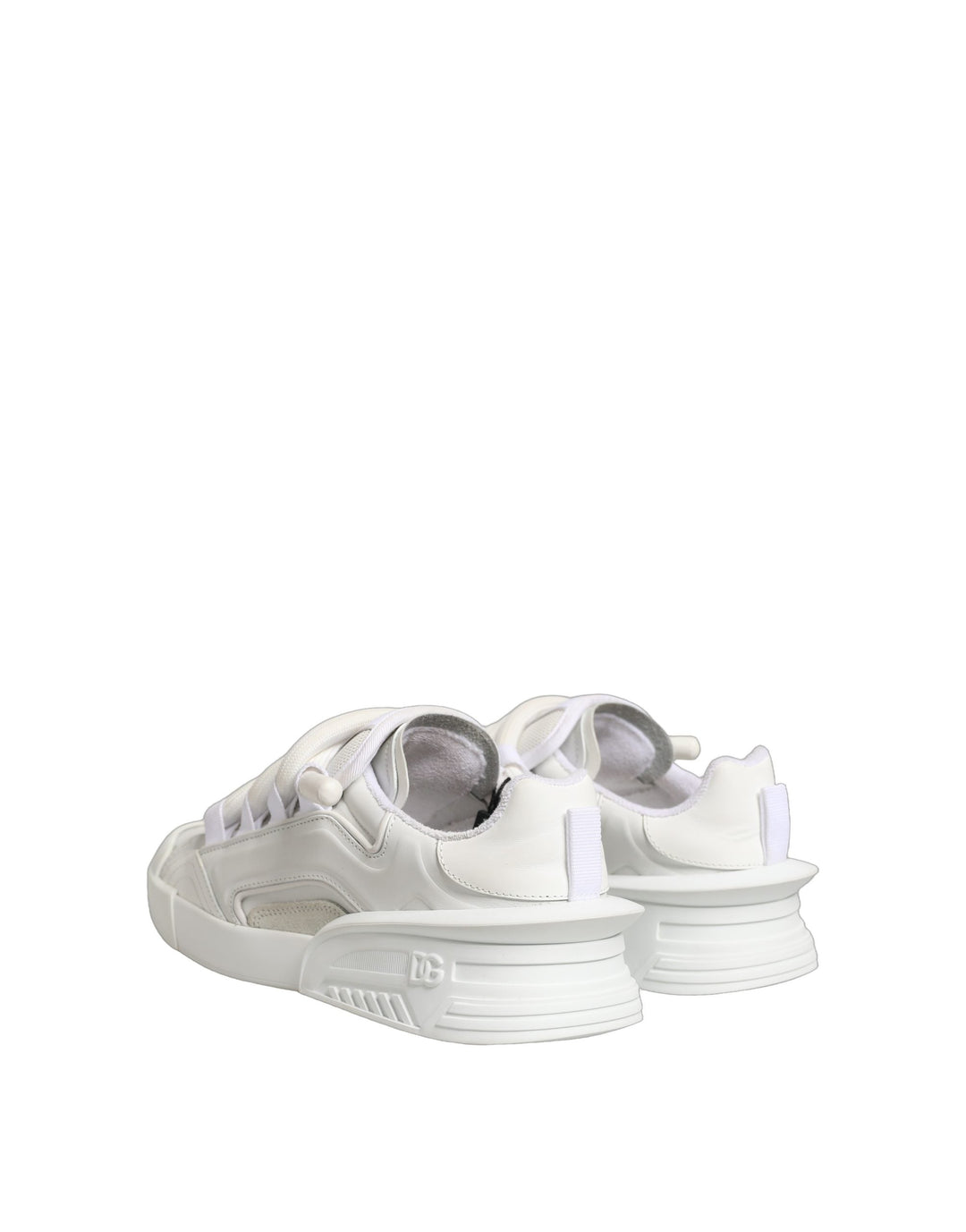 Dolce &amp; Gabbana White Calfskin Leather Low Top Sneakers Shoes