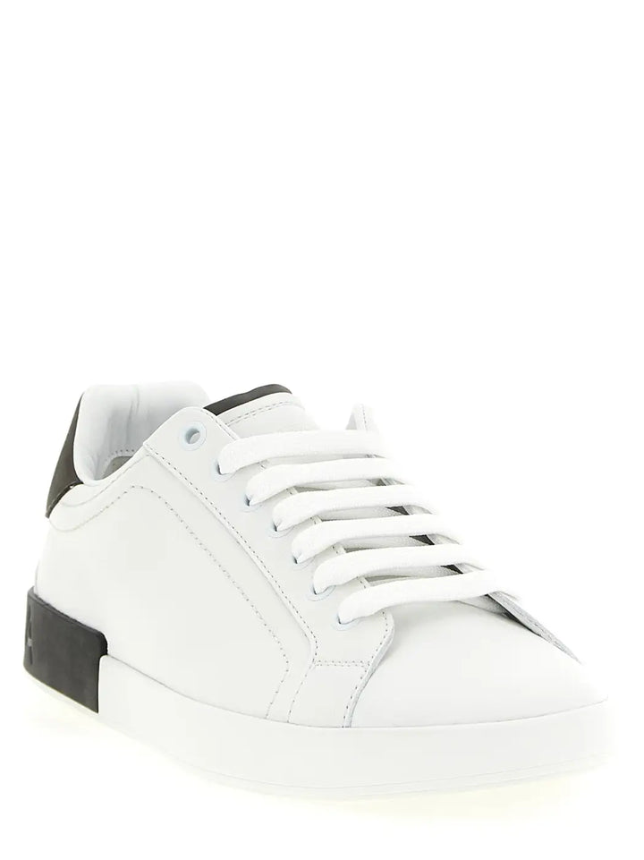 Dolce &amp; Gabbana White Calfskin Low Top Sneakers