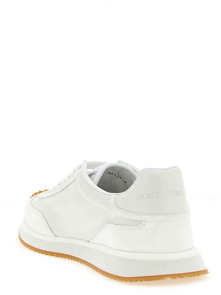 Dolce &amp; Gabbana White Calfskin Low Top Sneakers