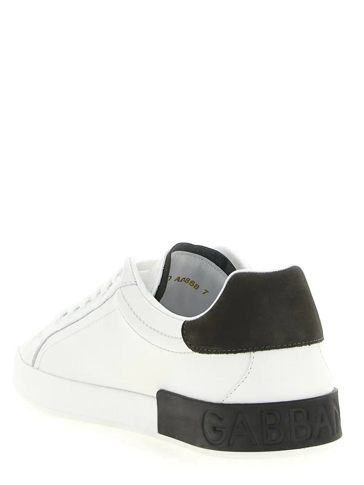 Dolce &amp; Gabbana White Calfskin Low Top Sneakers