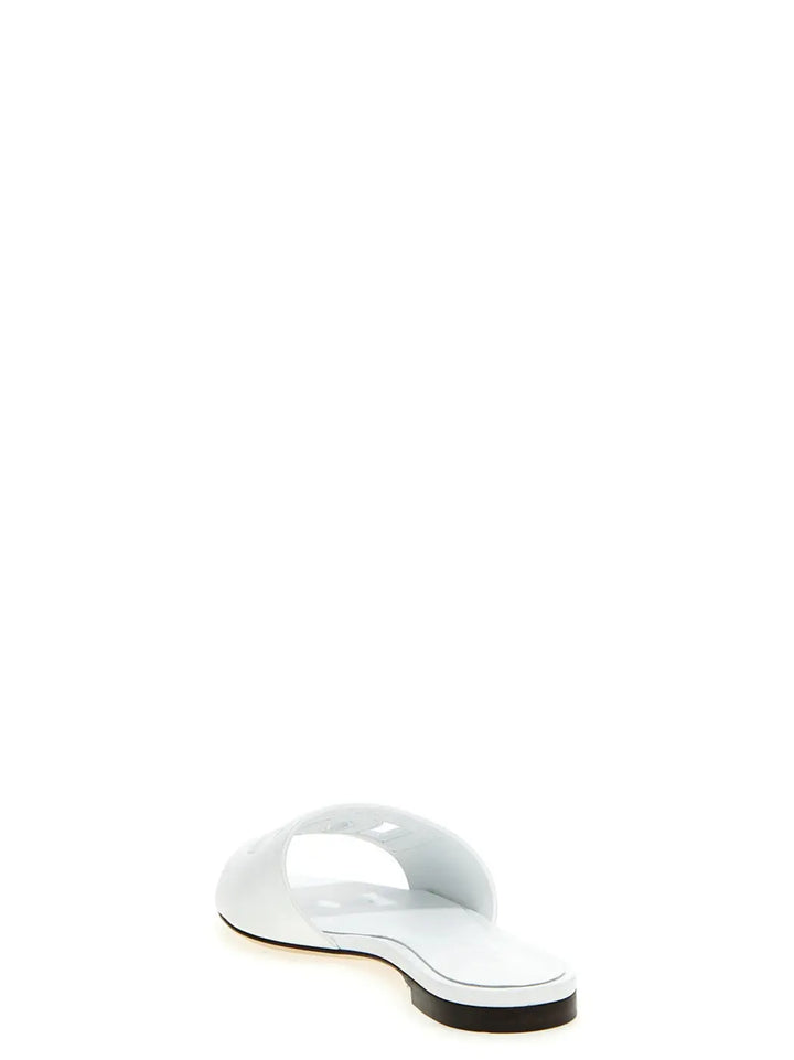 Dolce &amp; Gabbana White Calfskin Slides