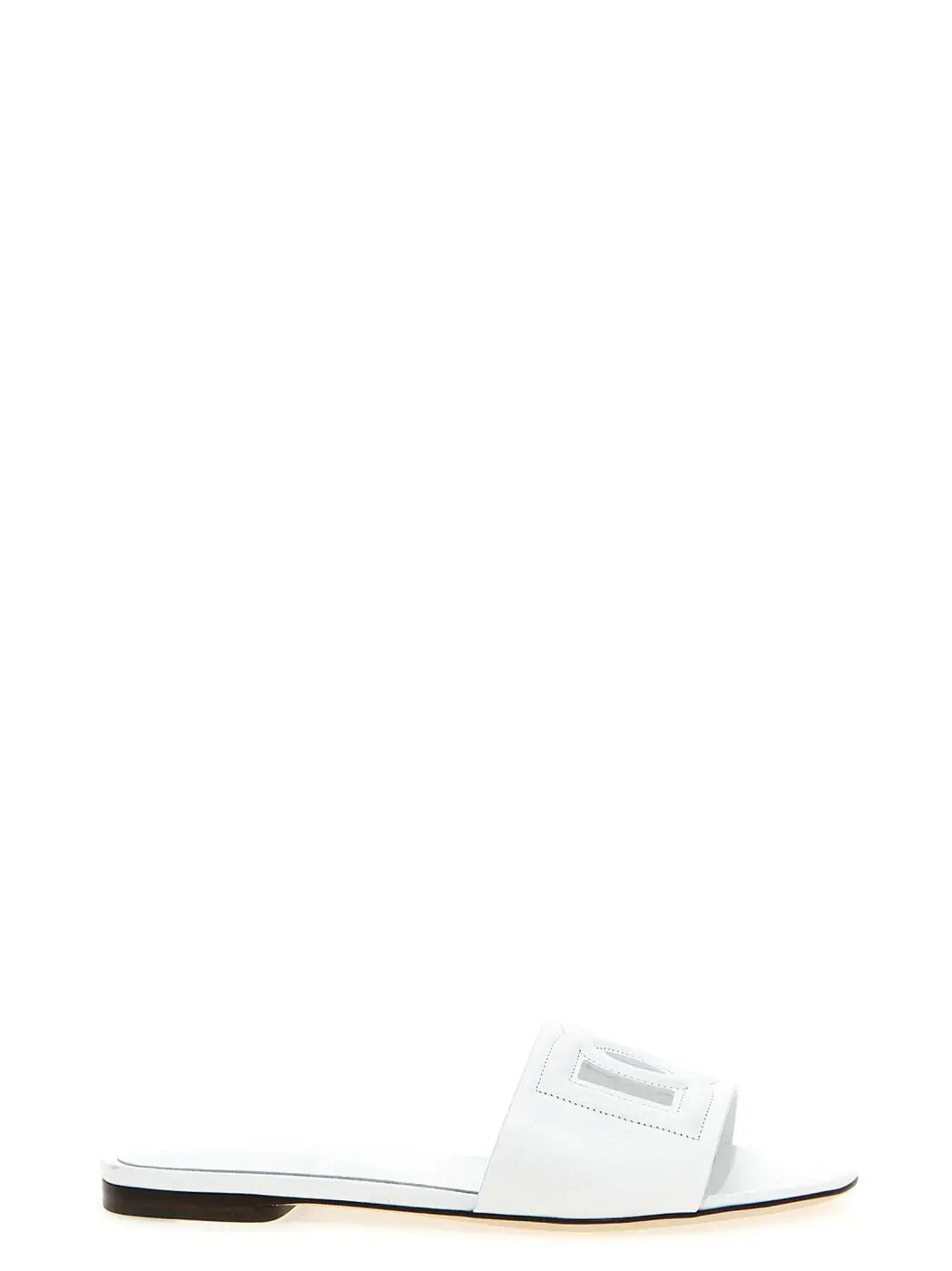 Dolce &amp; Gabbana White Calfskin Slides