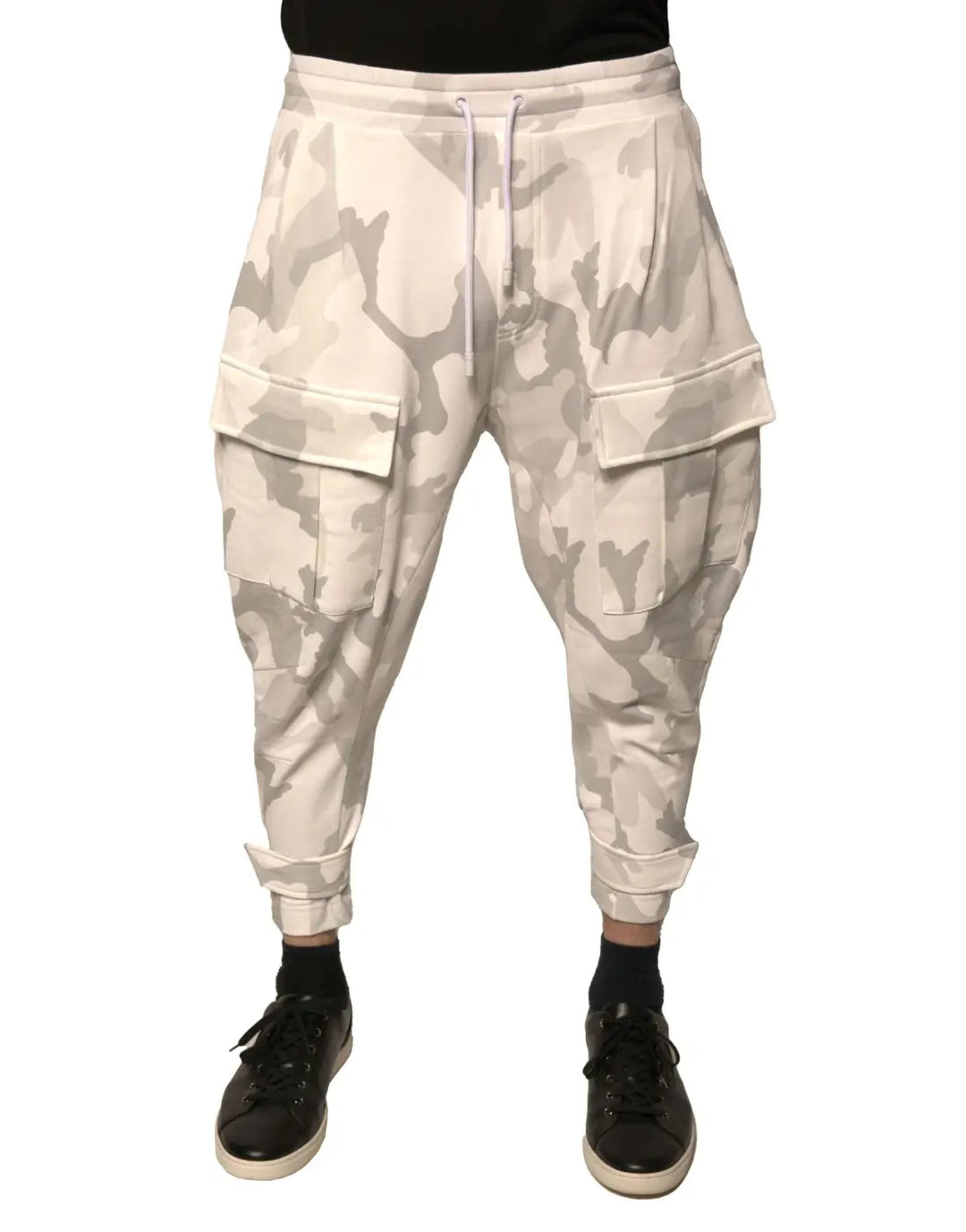Dolce &amp; Gabbana White Camouflage Cargo Jogger Pants