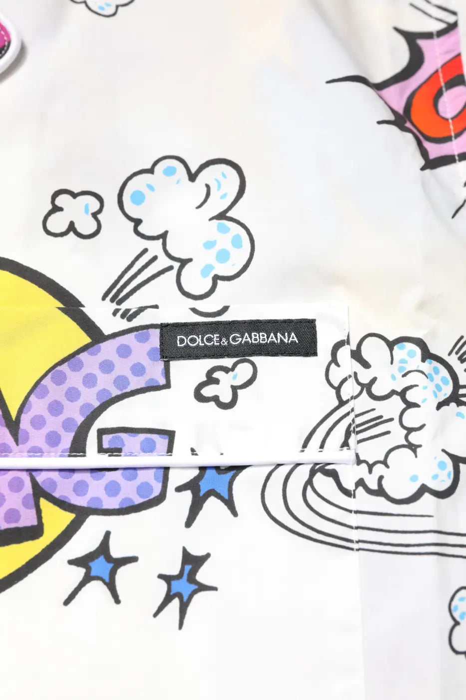 Dolce &amp; Gabbana White Cartoon Print Cotton Men Pajama Set Sleepwear